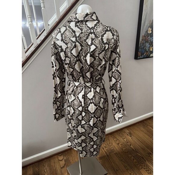 ALTUZARRA Snake Python Print Belted Cotton Blend Midi Shirt Dress Size 36 / 4 - Picture 5 of 5